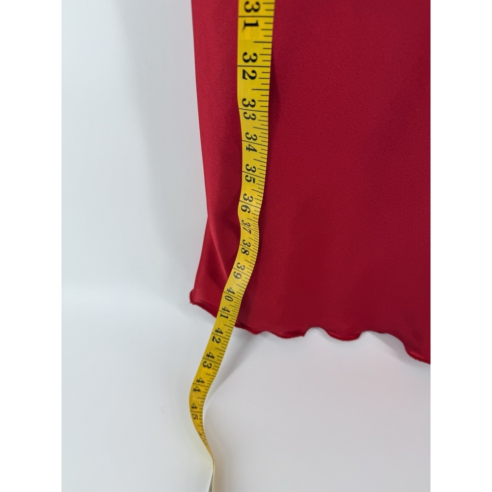 BEBE‎ SATIN COWL NECK Midi SLIP DRESS SIZE M Elegant Super Sexy Apple 🍎 Red !! - Picture 4 of 9